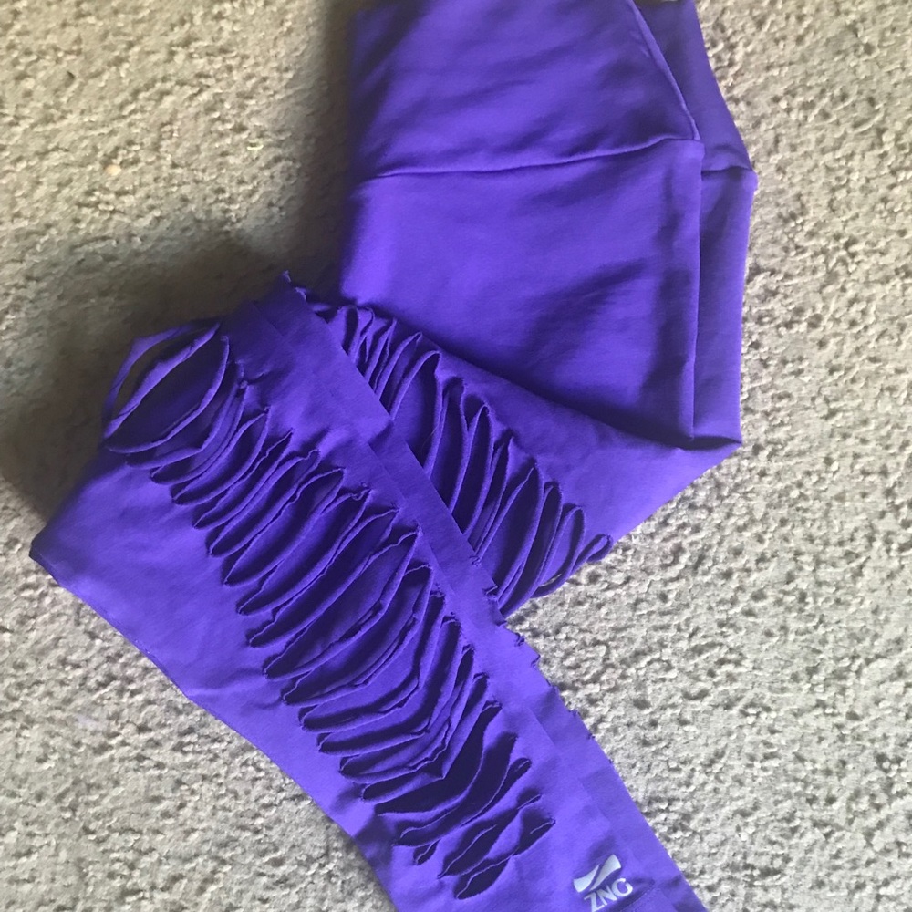 Purple ripped leggings